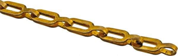 Made in USA - 0.028" Diam Brass Plumber's Safety Chain - 50 Lb Load Limit, #2, Standard Finish, 0.7" Inside Length - Caliber Tooling