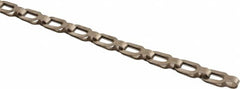 Made in USA - 0.018" Diam Brass Plumber's Safety Chain - 23 Lb Load Limit, #2/0, Nickel Plated Finish, 0.55" Inside Length - Caliber Tooling