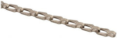 Made in USA - 0.023" Diam Brass Plumber's Safety Chain - 30 Lb Load Limit, #1/0, Nickel Plated Finish, 0.55" Inside Length - Caliber Tooling