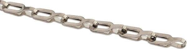 Made in USA - 0.028" Diam Brass Plumber's Safety Chain - 40 Lb Load Limit, #1, Nickel Plated Finish, 0.65" Inside Length - Caliber Tooling