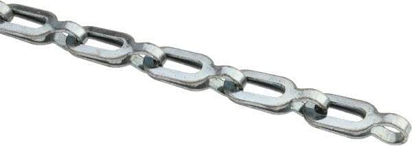 Made in USA - 0.028" Diam Steel Plumber's Safety Chain - 63 Lb Load Limit, #2, Zinc Plated Finish, 0.7" Inside Length - Caliber Tooling