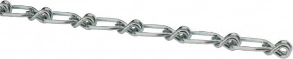 Campbell - 0.091" Diam Steel Single Loop Chain - 155 Lb Load Limit, #2, Zinc Plated Finish, 1.08" Inside Length - Caliber Tooling