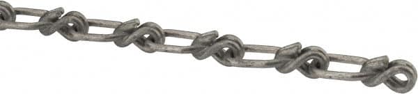 Campbell - 0.12" Diam Steel Single Loop Chain - 265 Lb Load Limit, #1/0, Hot Galvanized Finish, 1.29" Inside Length - Caliber Tooling