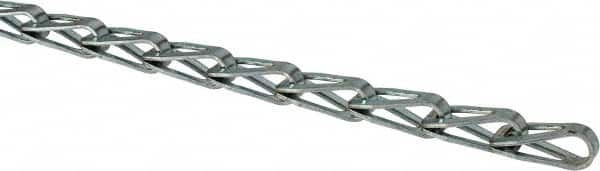 Made in USA - 0.035" Diam Steel Sash Chain - 105 Lb Load Limit, #35, Zinc Plated Finish - Caliber Tooling