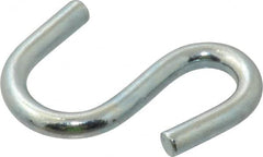 Campbell - Trade Size #62, Carbon Steel Zinc Plated S-Hook - 95 Lb Capacity, 0.175" Wire, 1-3/8" OAL - Caliber Tooling