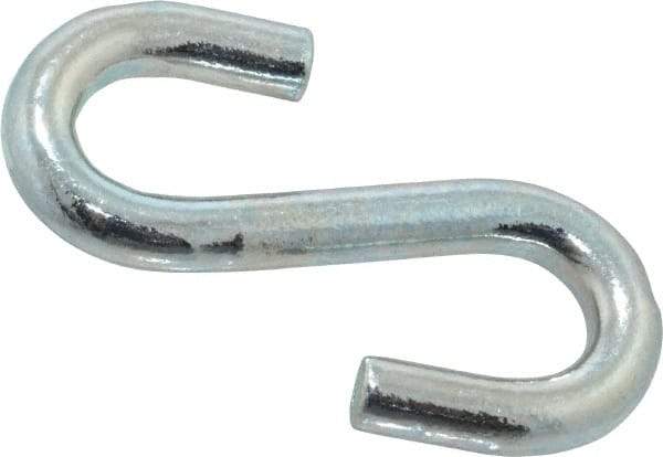 Campbell - Trade Size #100, Carbon Steel Zinc Plated S-Hook - 290 Lb Capacity, 0.312" Wire, 2-1/4" OAL - Caliber Tooling