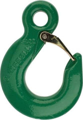 Campbell - 8,800 Lb Capacity, Chain Grade 100, Alloy Steel Eye Hook - 1.62" Hook Throat, 4.41" Reach, 0.81" Eye ID, 3/8" Chain Diam, 6-1/4" OAL - Caliber Tooling