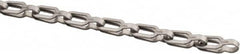 Made in USA - 0.023" Diam Stainless Steel Plumber's Safety Chain - 75 Lb Load Limit, 24 Links per Foot, #1/0, Standard Finish - Caliber Tooling