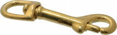 Value Collection - 3" Long Oval Swivel Eye Bolt Snap - Solid Brass with 1/4" Snap Opening - Caliber Tooling