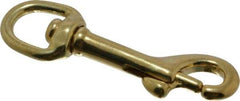 Value Collection - 3" Long Oval Swivel Eye Bolt Snap - Solid Brass with 1/4" Snap Opening - Caliber Tooling