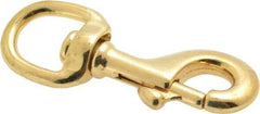 Value Collection - 3-1/8" Long Oval Swivel Eye Bolt Snap - Solid Brass with 5/16" Snap Opening - Caliber Tooling