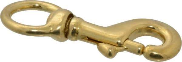 Value Collection - 3-1/8" Long Oval Swivel Eye Bolt Snap - Solid Brass with 5/16" Snap Opening - Caliber Tooling