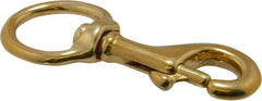 Value Collection - 3-5/8" Long Oval Swivel Eye Bolt Snap - Solid Brass with 3/8" Snap Opening - Caliber Tooling