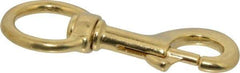 Value Collection - 4-3/4" Long Oval Swivel Eye Bolt Snap - Solid Brass with 1/2" Snap Opening - Caliber Tooling