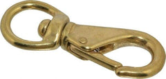 Value Collection - 3-1/4" Long Swivel Eye Boat Snap - Solid Brass with 3/8" Snap Opening - Caliber Tooling