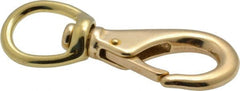 Value Collection - 3-3/4" Long Swivel Eye Boat Snap - Solid Brass with 1/2" Snap Opening - Caliber Tooling