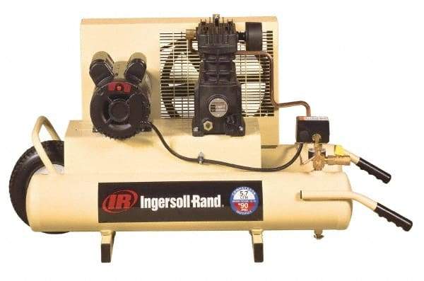 Ingersoll-Rand - 3 hp, 8 Gal Stationary Electric TWIN Screw Air Compressor - Single Phase, 135 Max psi, 11.3 CFM, 230 Volt - Caliber Tooling