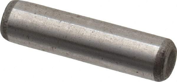 Unbrako - 1/4" Diam x 1" Pin Length Grade 8 Alloy Steel Oversized Dowel Pin - C 60 (Surface) & C 50-58 Hardness, 7,370 Lb Breaking Strength, 1 Beveled & 1 Rounded End - Caliber Tooling