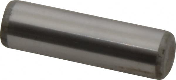 Unbrako - 7/16" Diam x 1-1/2" Pin Length Grade 8 Alloy Steel Oversized Dowel Pin - C 60 (Surface) & C 50-58 Hardness, 22,540 Lb Breaking Strength, 1 Beveled & 1 Rounded End - Caliber Tooling