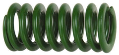 Associated Spring Raymond - 10mm Hole Diam, 5mm Rod Diam, 12" Free Length, Green Die Spring - 137.5 N Max Deflection, 125mm Max Deflection, Light Duty, Chromium Alloy Steel - Caliber Tooling