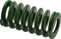 Associated Spring Raymond - 20mm Hole Diam, 10mm Rod Diam, 1-1/2" Free Length, Green Die Spring - 499.5 N Max Deflection, 15mm Max Deflection, Light Duty, Chromium Alloy Steel - Caliber Tooling