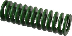 Associated Spring Raymond - 25mm Hole Diam, 12.5mm Rod Diam, 3" Free Length, Green Die Spring - 840 N Max Deflection, 30mm Max Deflection, Light Duty, Chromium Alloy Steel - Caliber Tooling