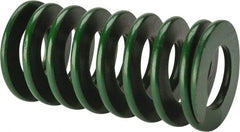 Associated Spring Raymond - 40mm Hole Diam, 20mm Rod Diam, 3" Free Length, Green Die Spring - 1890 N Max Deflection, 30mm Max Deflection, Light Duty, Chromium Alloy Steel - Caliber Tooling