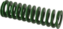 Associated Spring Raymond - 40mm Hole Diam, 20mm Rod Diam, 5" Free Length, Green Die Spring - 1887 N Max Deflection, 51mm Max Deflection, Light Duty, Chromium Alloy Steel - Caliber Tooling