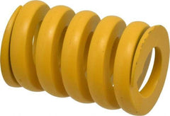 Associated Spring Raymond - 50mm Hole Diam, 25mm Rod Diam, 3-1/2" Free Length, Yellow Die Spring - 10868 N Max Deflection, 19mm Max Deflection, Extra Strong, Chromium Alloy Steel - Caliber Tooling