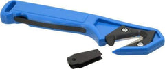 ICT - Fixed Safety Cutter - 1-3/4" Blade, Blue & Black ABS Handle, 2 Blades Included - Caliber Tooling