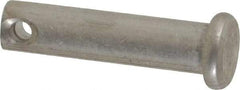 Made in USA - 1/4" Pin Diam, 1" OAL, Standard Clevis Pin - 3/32" Hole, 29/32" Usable Length, Uncoated Stainless Steel - Caliber Tooling