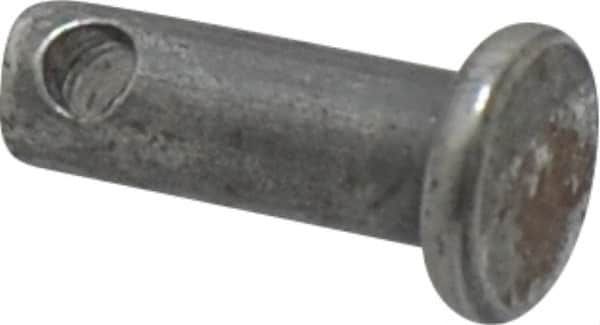 Made in USA - 3/16" Pin Diam, 1/2" OAL, Standard Clevis Pin - 3/32" Hole, 13/32" Usable Length, Uncoated Steel - Caliber Tooling