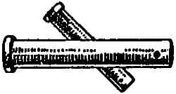 Made in USA - 3/8" Pin Diam, 2-23/64" OAL, Standard Clevis Pin - 5/32" Hole, 2-13/64" Usable Length, Uncoated Steel - Caliber Tooling