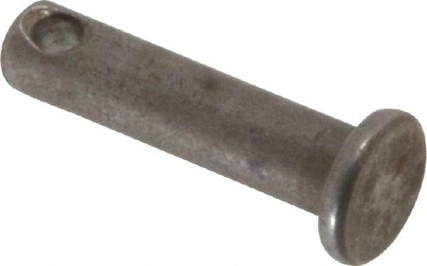 Made in USA - 3/16" Pin Diam, 3/4" OAL, Standard Clevis Pin - 3/32" Hole, 21/32" Usable Length, Uncoated Steel - Caliber Tooling