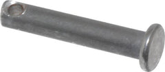 Made in USA - 3/16" Pin Diam, 1" OAL, Standard Clevis Pin - 3/32" Hole, 29/32" Usable Length, Uncoated Steel - Caliber Tooling