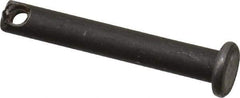 Made in USA - 3/16" Pin Diam, 1-1/4" OAL, Standard Clevis Pin - 3/32" Hole, 1-5/32" Usable Length, Uncoated Steel - Caliber Tooling