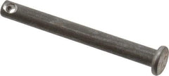 Made in USA - 3/16" Pin Diam, 1-3/4" OAL, Standard Clevis Pin - 3/32" Hole, 1-21/32" Usable Length, Uncoated Steel - Caliber Tooling