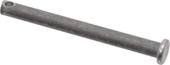 Made in USA - 3/16" Pin Diam, 2" OAL, Standard Clevis Pin - 3/32" Hole, 1-29/32" Usable Length, Uncoated Steel - Caliber Tooling