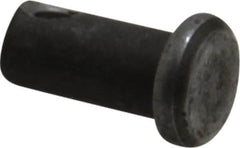 Made in USA - 1/4" Pin Diam, 1/2" OAL, Standard Clevis Pin - 3/32" Hole, 13/32" Usable Length, Uncoated Steel - Caliber Tooling