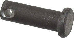 Made in USA - 1/4" Pin Diam, 3/4" OAL, Standard Clevis Pin - 3/32" Hole, 21/32" Usable Length, Uncoated Steel - Caliber Tooling