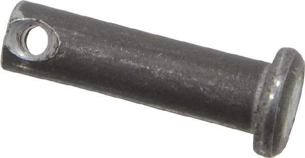 Made in USA - 1/4" Pin Diam, 7/8" OAL, Standard Clevis Pin - 3/32" Hole, 25/32" Usable Length, Uncoated Steel - Caliber Tooling