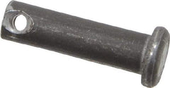 Made in USA - 1/4" Pin Diam, 7/8" OAL, Standard Clevis Pin - 3/32" Hole, 25/32" Usable Length, Uncoated Steel - Caliber Tooling