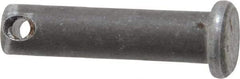 Made in USA - 1/4" Pin Diam, 1" OAL, Standard Clevis Pin - 3/32" Hole, 29/32" Usable Length, Uncoated Steel - Caliber Tooling