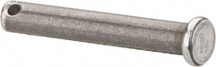 Made in USA - 1/4" Pin Diam, 1-5/8" OAL, Standard Clevis Pin - 3/32" Hole, 1-17/32" Usable Length, Uncoated Steel - Caliber Tooling