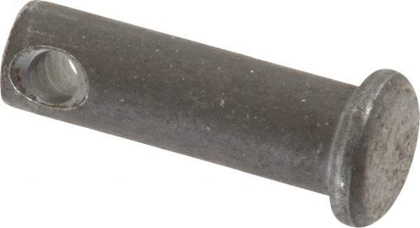 Made in USA - 5/16" Pin Diam, 1" OAL, Standard Clevis Pin - 9/64" Hole, 55/64" Usable Length, Uncoated Steel - Caliber Tooling