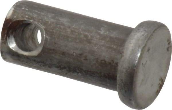 Made in USA - 3/8" Pin Diam, 3/4" OAL, Standard Clevis Pin - 5/32" Hole, 19/32" Usable Length, Uncoated Steel - Caliber Tooling