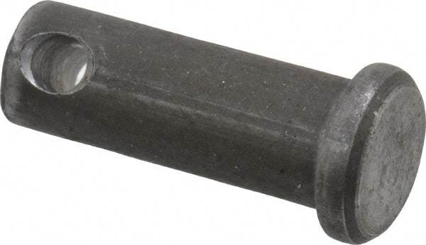 Made in USA - 3/8" Pin Diam, 1" OAL, Standard Clevis Pin - 5/32" Hole, 27/32" Usable Length, Uncoated Steel - Caliber Tooling