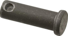 Made in USA - 3/8" Pin Diam, 1-1/8" OAL, Standard Clevis Pin - 5/32" Hole, 31/32" Usable Length, Uncoated Steel - Caliber Tooling