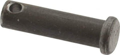 Made in USA - 3/8" Pin Diam, 1-3/8" OAL, Standard Clevis Pin - 5/32" Hole, 1-7/32" Usable Length, Uncoated Steel - Caliber Tooling