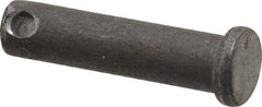 Made in USA - 3/8" Pin Diam, 1-1/2" OAL, Standard Clevis Pin - 5/32" Hole, 1-11/32" Usable Length, Uncoated Steel - Caliber Tooling